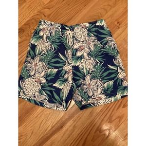 Boardies‎ Swim Trunks men large Tropical pink green navy EUC